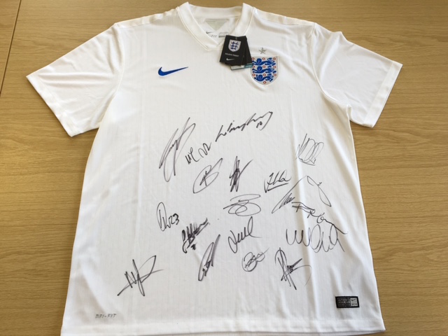 England Football Shirt Signed by current squad - CharityStars